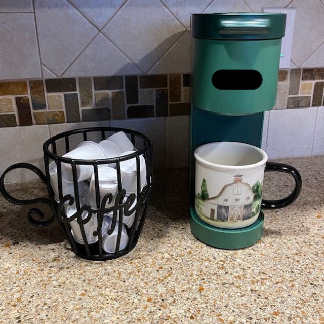 Wrought Iron Coffee Cup Pod Holder