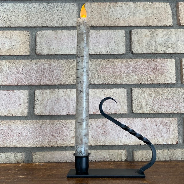Iron Taper Candle Holder with Curved Handle