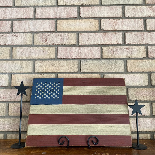Handcrafted Wooden American Flag Artwork