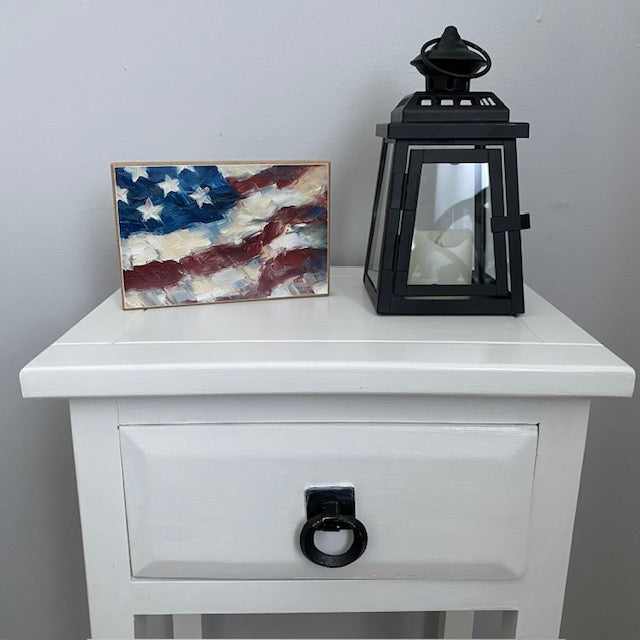 "American Flag" Block Shelf Sitter Artwork