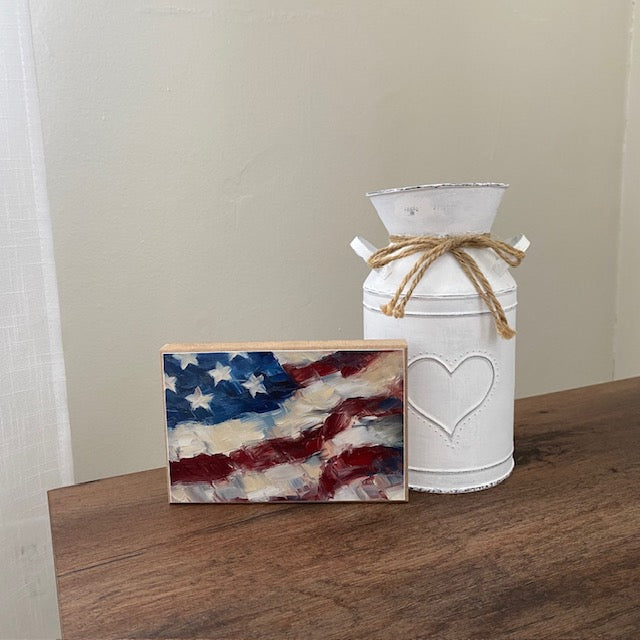 "American Flag" Block Shelf Sitter Artwork