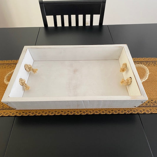 Wood Tray with Rope Handles