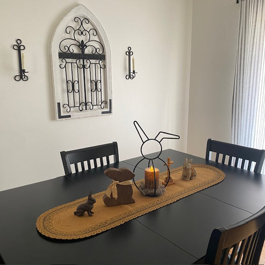 Iron 3D Bunny Pillar candle Holder