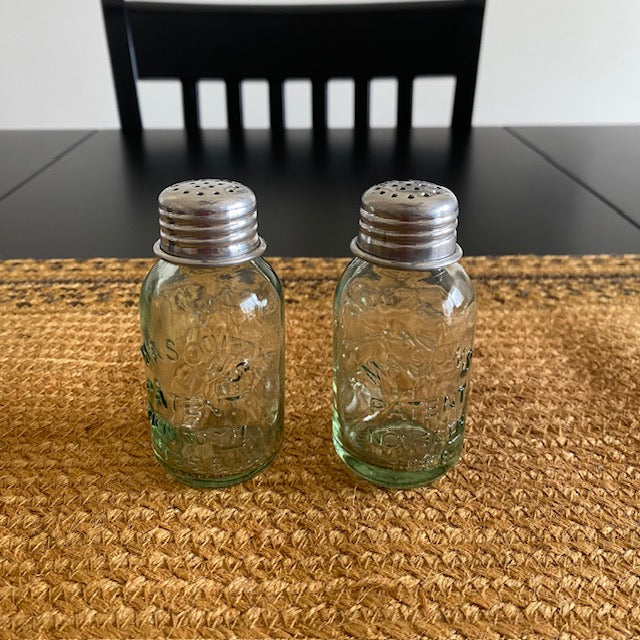 Punched Tin Salt and Pepper Shaker Holder