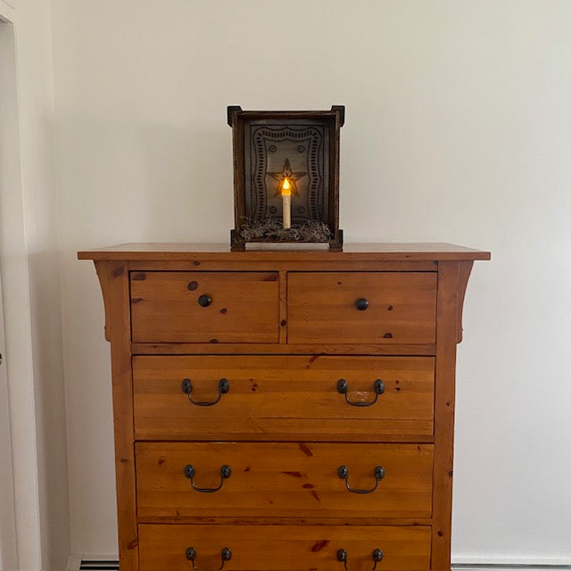 Punched Tin Decorative Wood Box