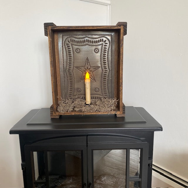 Punched Tin Decorative Wood Box