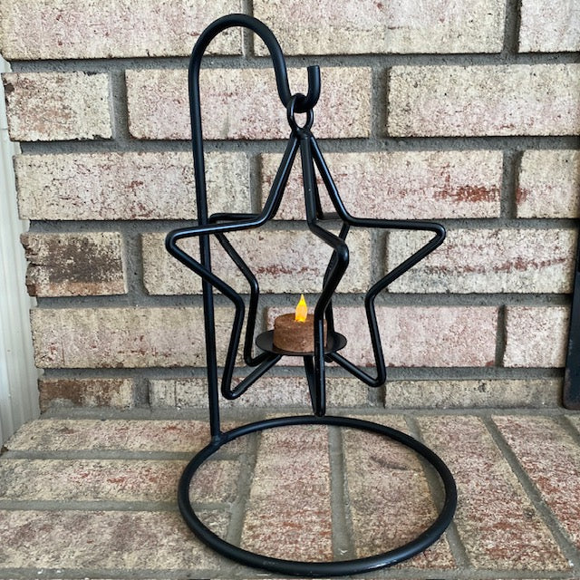 Iron 3D Star Tea Light Candle Holder
