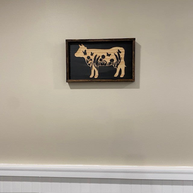 Cow Scene Engraved Artwork