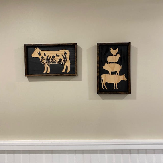 Cow Scene Engraved Artwork