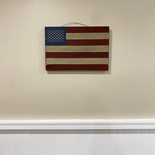 Handcrafted Wooden American Flag Artwork