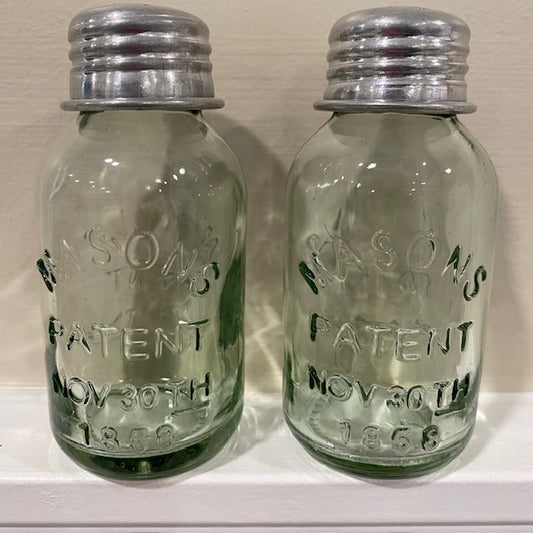 Punched Tin Salt and Pepper Shaker Holder