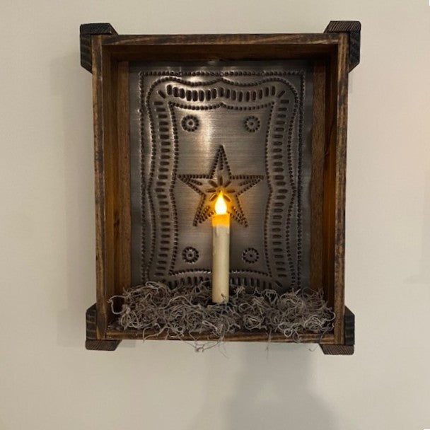 Punched Tin Decorative Wood Box