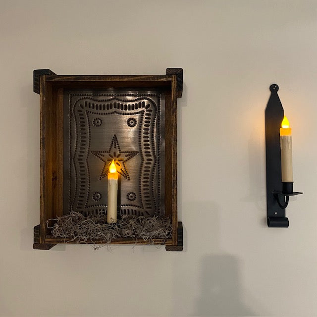 Punched Tin Decorative Wood Box