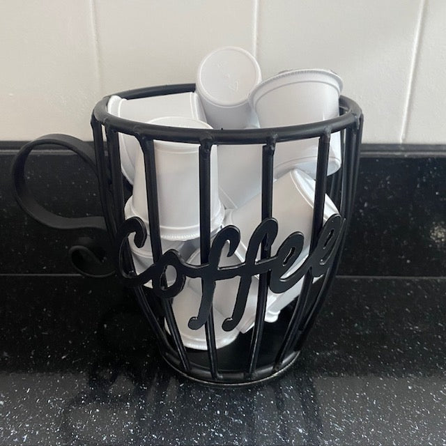 Wrought Iron Coffee Cup Pod Holder