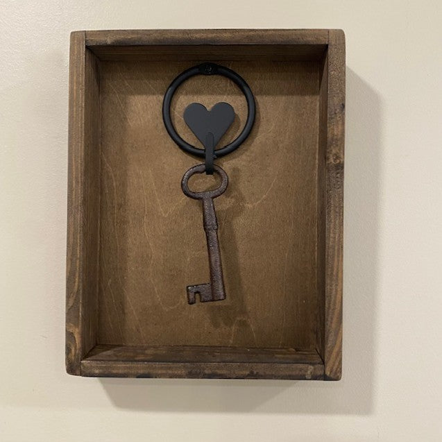 Decorative Wood Box with Heart Hook