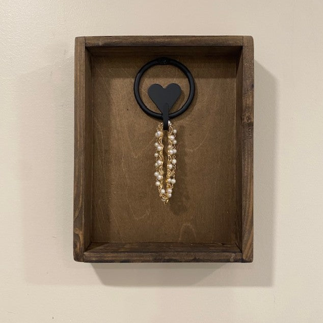 Decorative Wood Box with Heart Hook