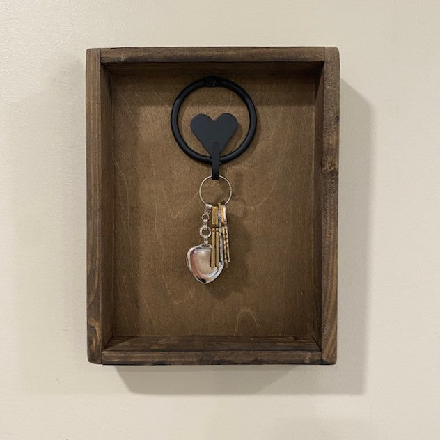 Decorative Wood Box with Heart Hook