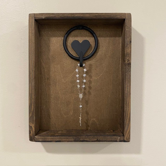 Decorative Wood Box with Heart Hook