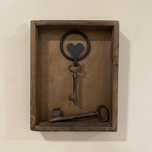 Decorative Wood Box with Heart Hook