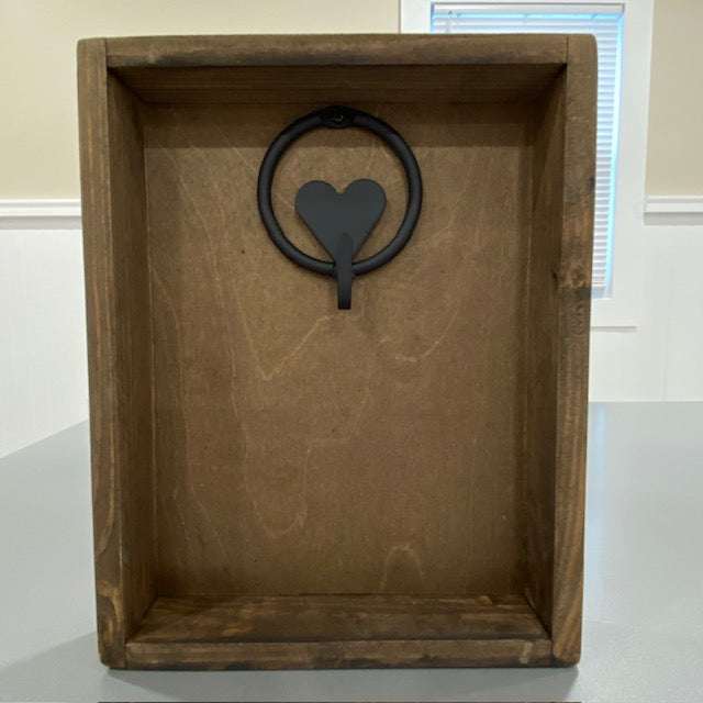 Decorative Wood Box with Heart Hook