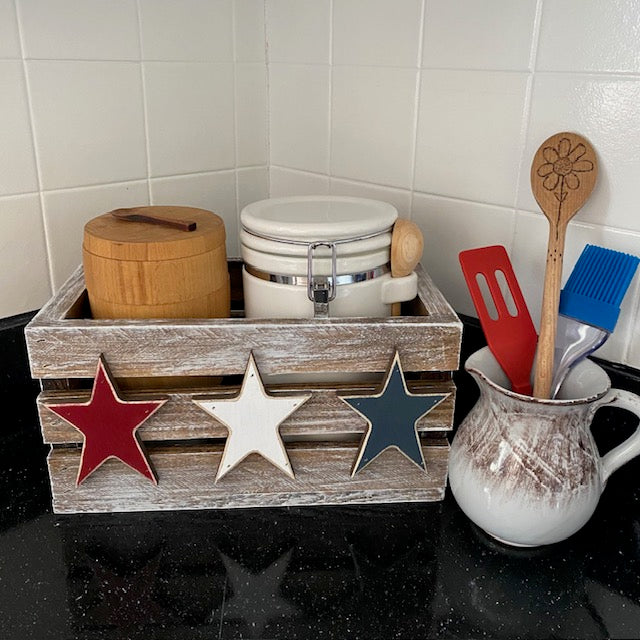 Patriotic Americana Wood Crate