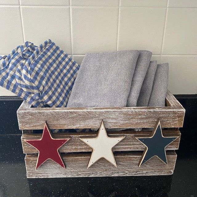 Patriotic Americana Wood Crate