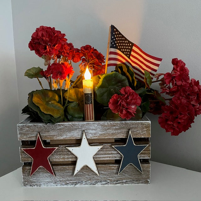 Patriotic Americana Wood Crate