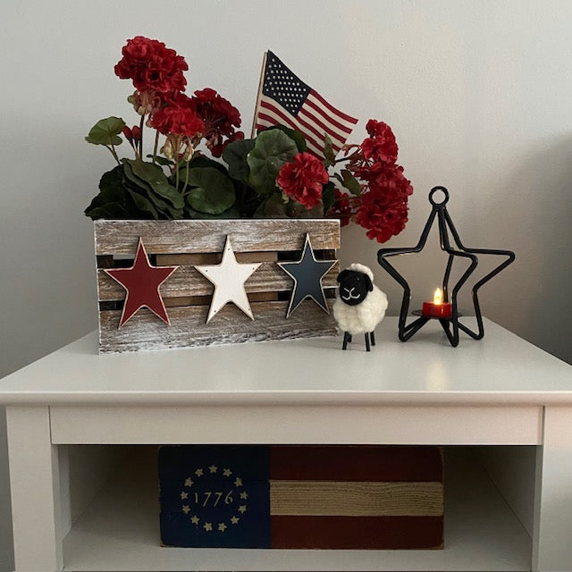 Iron 3D Star Pillar Candle Holder 12"