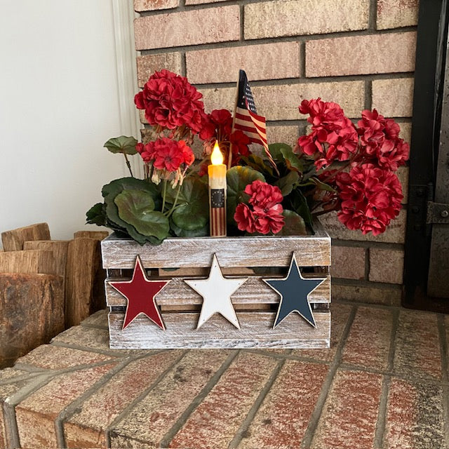Patriotic Americana Wood Crate