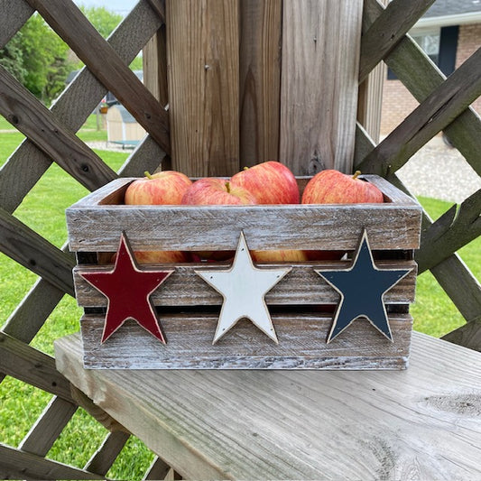 American Wood Crate with Stars