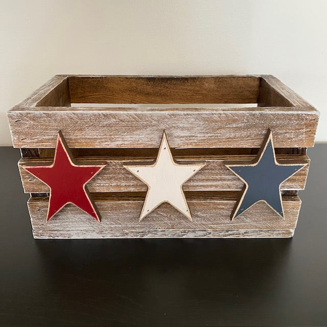 Patriotic Americana Wood Crate