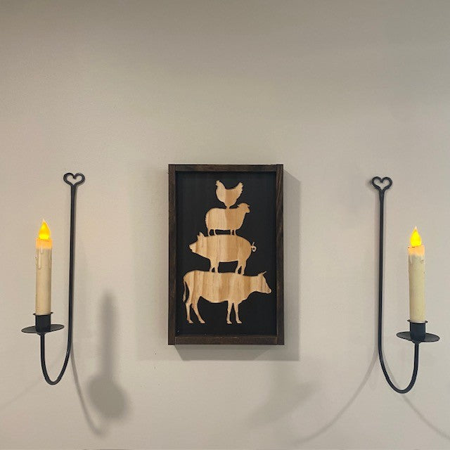 Wrought Iron Wall Sconce with Heart