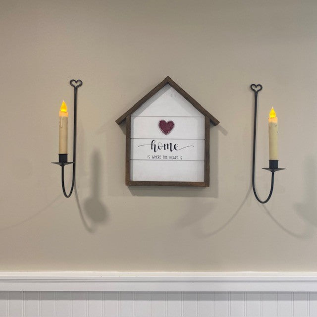 Wrought Iron Wall Sconce with Heart