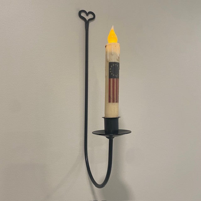 Wrought Iron Wall Sconce with Heart