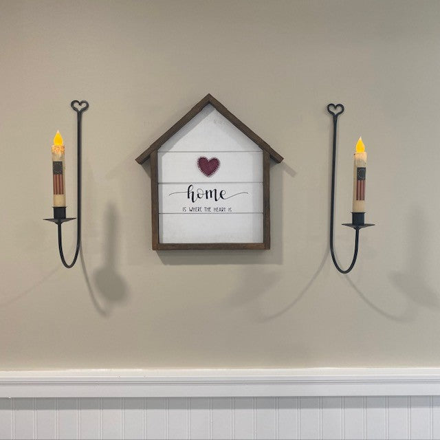 Wrought Iron Wall Sconce with Heart