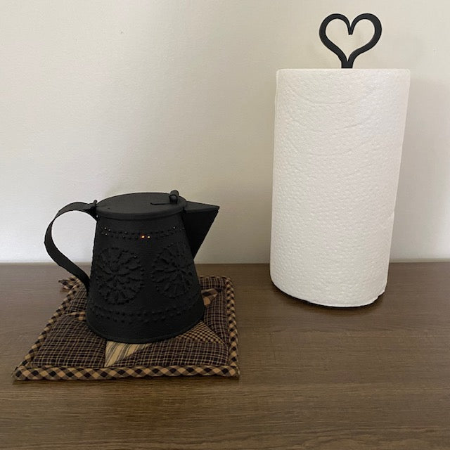 Wrought Iron Paper Towel Holder with Heart Top