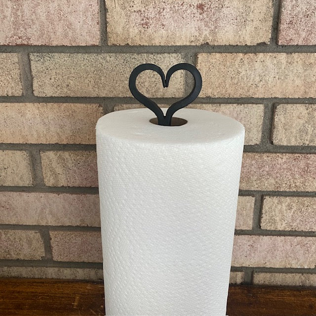 Wrought Iron Paper Towel Holder with Heart Top