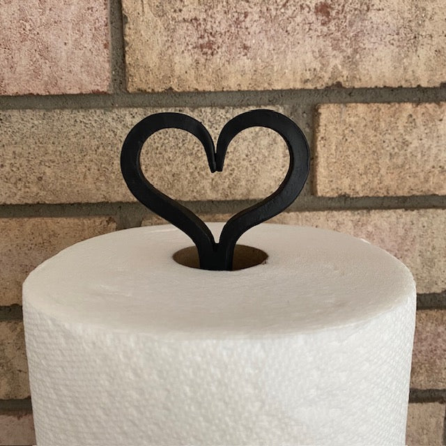 Wrought Iron Paper Towel Holder with Heart Top