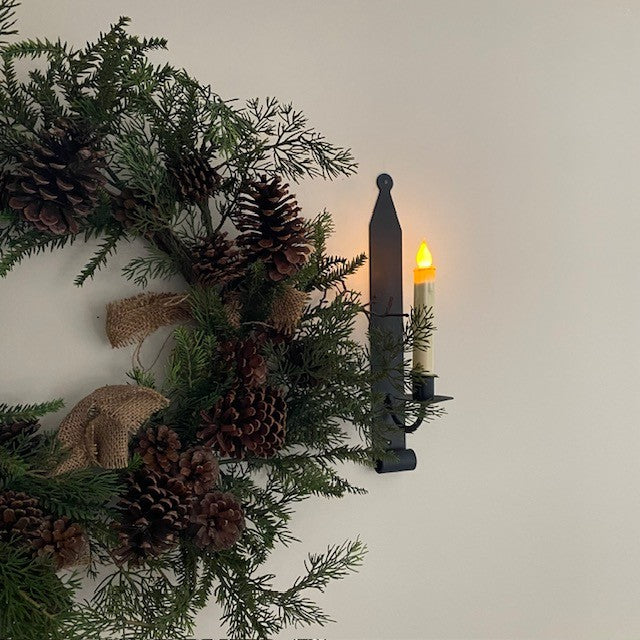Iron Primitive Wall Sconce Taper Candle Holder