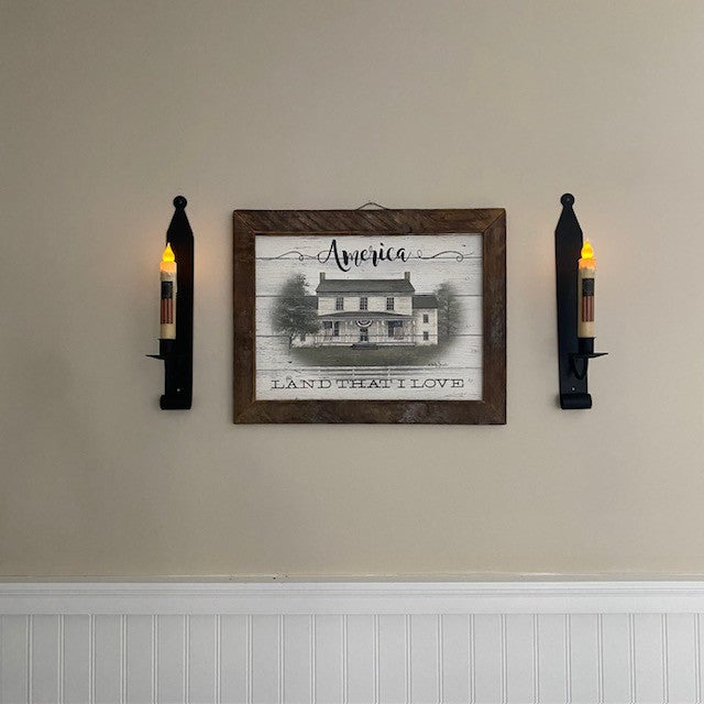 Iron Primitive Wall Sconce Taper Candle Holder