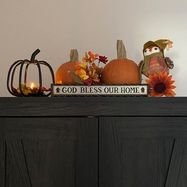 Wrought Iron 3D Pumpkin Tea Light Holder