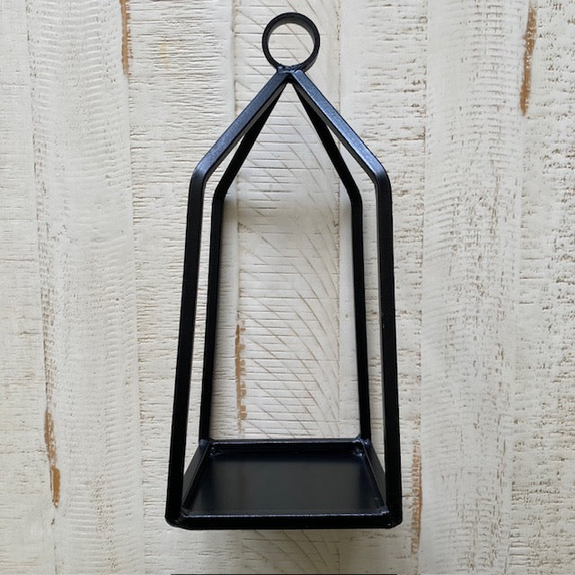 Primitive Wrought Iron Lantern Candle Holder