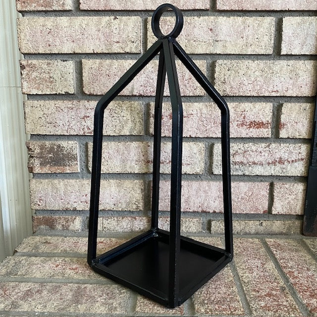 Primitive Wrought Iron Lantern Candle Holder