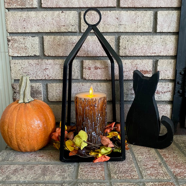 Primitive Wrought Iron Lantern Candle Holder