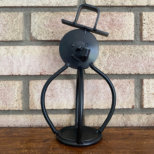 Primitive Iron 3D Snowman Tealight Candle Holder