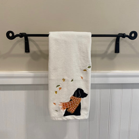 Primitive Wrought Iron Towel Rod with Scroll Design 20"
