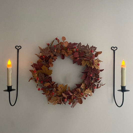 Primitive Wrought Iron Wall Sconce with Heart