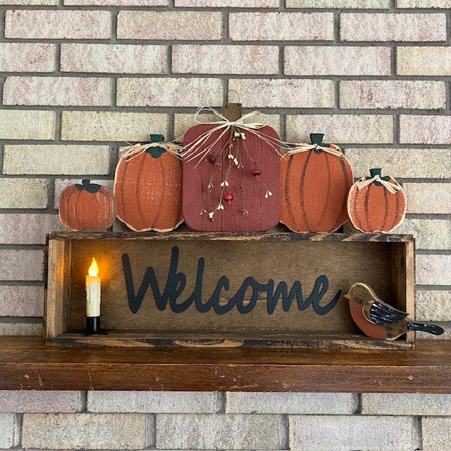 Primitive Pip Berry Wood Pumpkin
