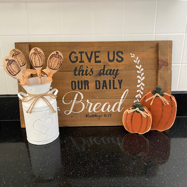 Pumpkin Wooden Spoon Hand Burned