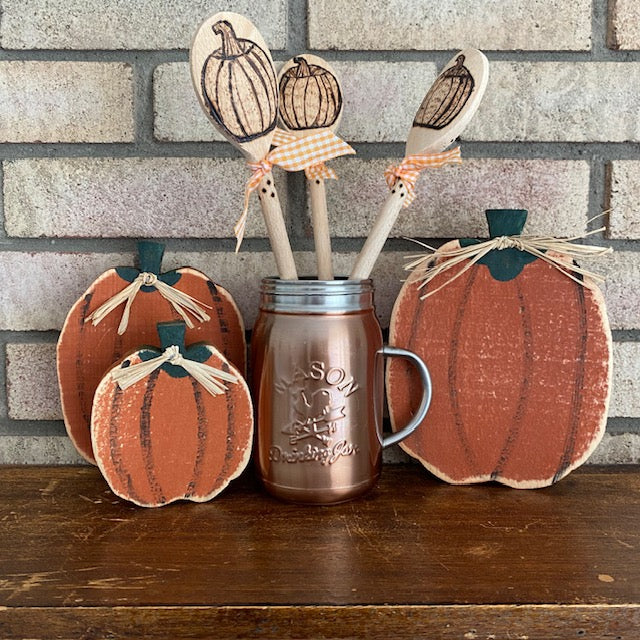 Pumpkin Wooden Spoon Hand Burned